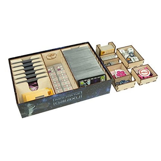 The Broken Token Race for The Galaxy Compatible Game Organizer Wood Storage Box with Multiple Adjustable Dividers and Rows - Image 3