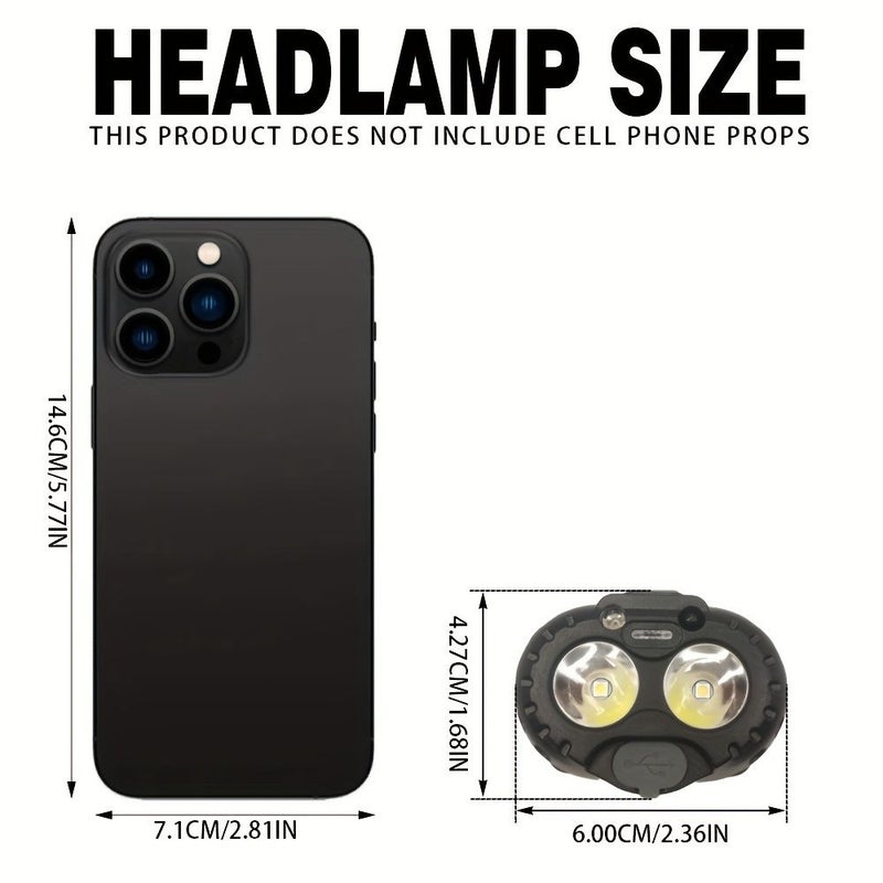 Outdoor Motion Sensor Head Lamp USB Rechargeable Adjustable Light For Camping - Image 4