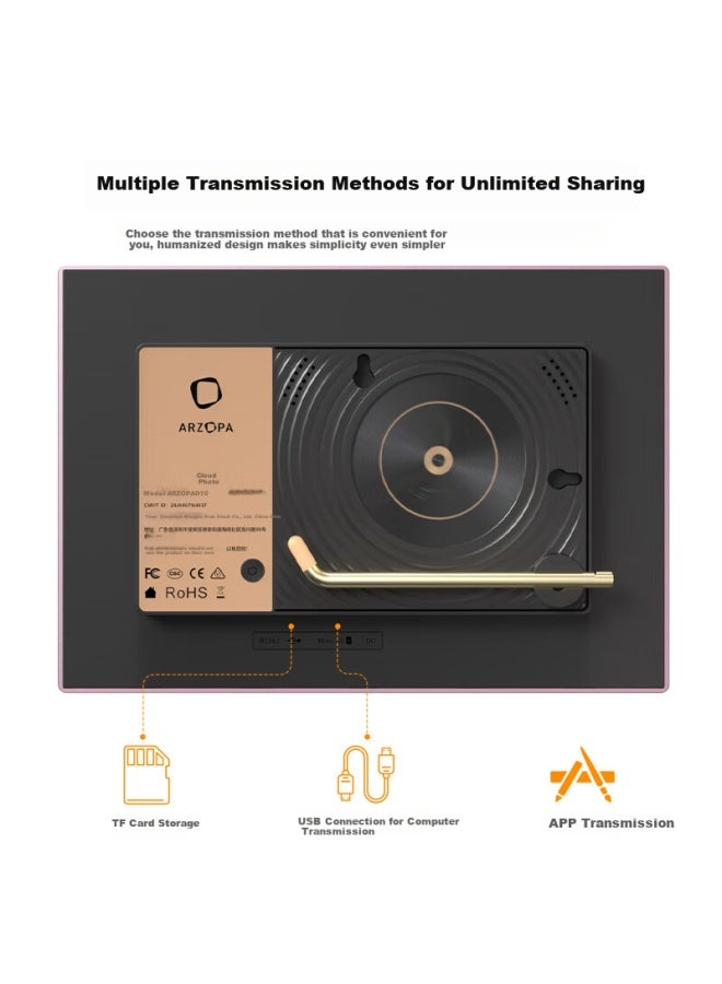 ARZOPA Inch Digital Electronic Photo Frame Smart Cloud Frame Touch Screen Display Photos Videos Desktop/wall Mountable D10 Rose Gold Holiday Gift Recommendation - Image 5