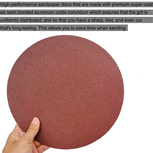 SACKORANGE 18 PCS 10 Inch PSA Sanding Discs Set - 80, 100, 120, 180, 240 400 Grit Sander Discs -10" Aluminum Oxide Sandpaper Discs with PSA Self Adhesive for Drywall, Floor, Woodworking, Auto Power Sander - Image 4