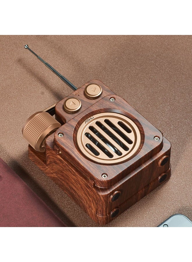 Vintage Radio Retro Bluetooth Speaker Wooden FM Radio Classic Style Portable Wireless Speaker with AUX and TF Card Ideal Birthday Gift for Men & Women - Image 5