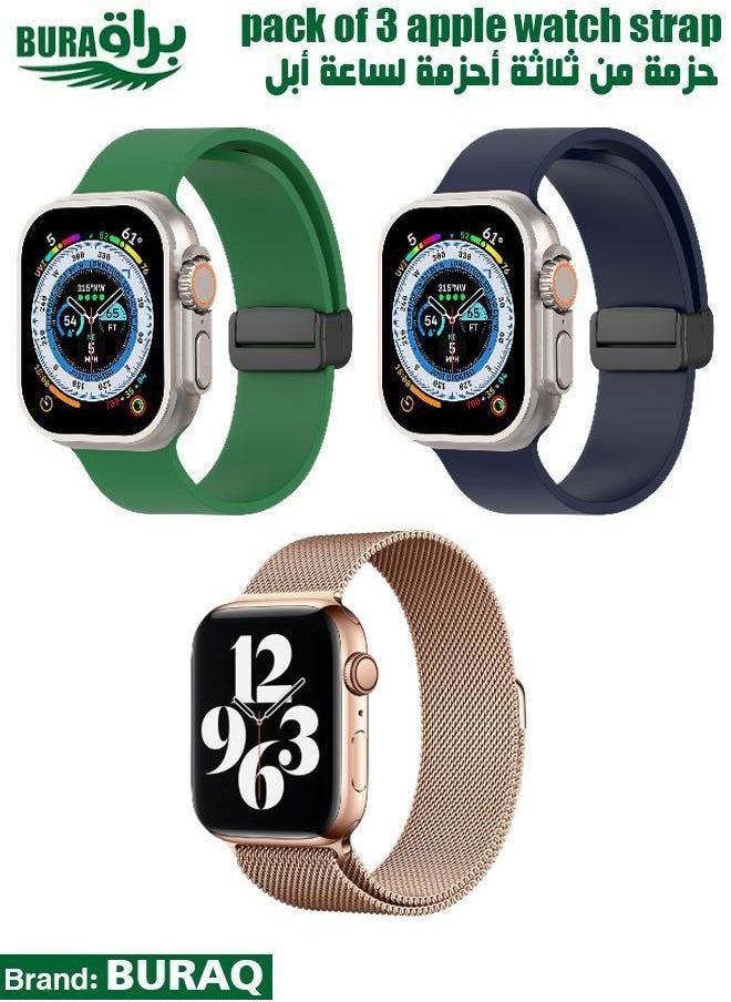 BURAQ - Apple Watch Band Strap For Apple Watch Ultra 2/Ultra 49mm, Series 10 46mm, 9/8/7 45mm, SE2/SE/6/5/4 44mm, 3/2/1 42mm - Image 1