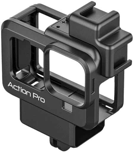 Action Pro حافظة فلوغينغ مصنوعة في الهند متوافقة مع GoPro Hero-12/11/10/9 | إطار حماية بلاستيكي مع قاعدة مزدوجة للبرودة | قاعدة مشبك ومسمار إبهام (ضمان 6 أشهر) - Image 1