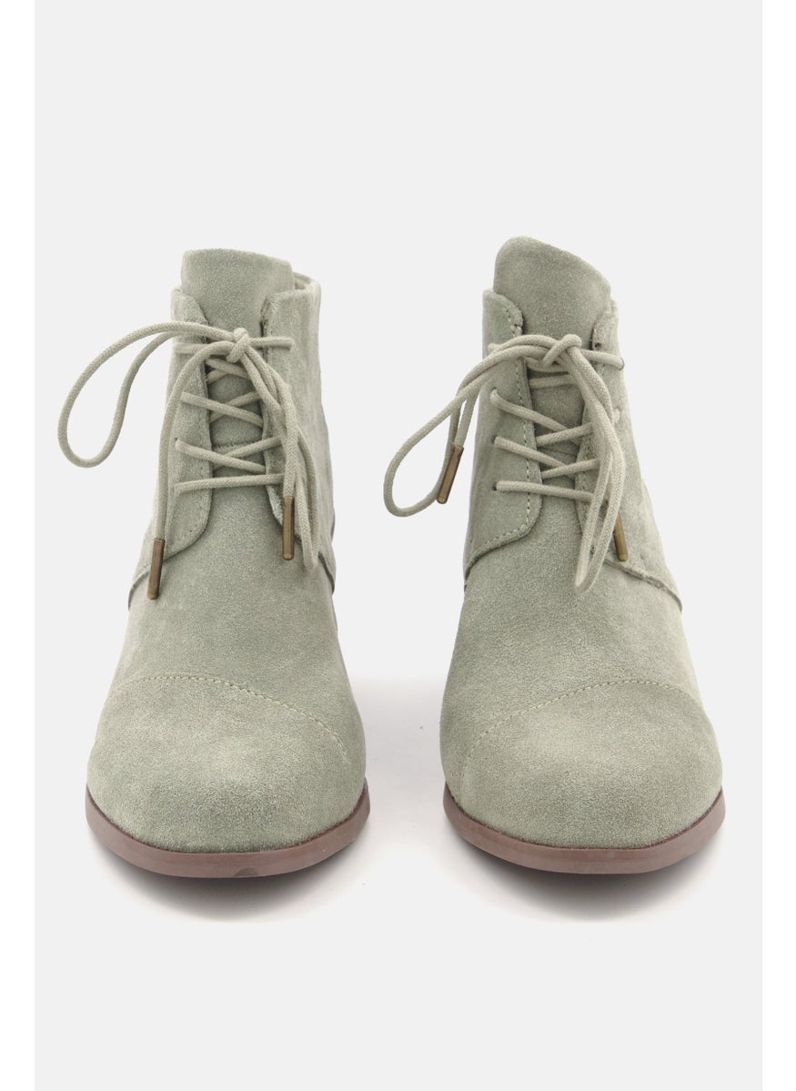 TOMS Women Lace Up Ankle Boots, Sage Green  - Image 3
