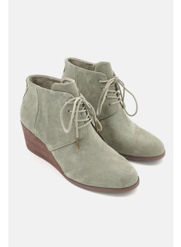 TOMS Women Lace Up Ankle Boots, Sage Green  - Image 1
