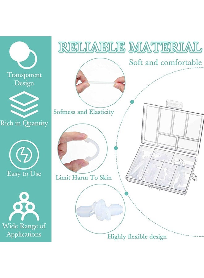دبليو أف أف أو 50 قطعة من مجموعات حاملي النظارات، 12 زوج من وسادات الأنف اللاصقة المضادة للانزلاق للنظارات، 4 مقابض أذن دائرية، 4 خطافات أذن سيليكون، 4 أكمام أطراف النظارات - تمنع انزلاق النظارات من على الأنف، مساعد بسيط وفعّال للأطفال والكبار والرياضة والدراسة والعمل - للنظارات والنظارات الشمسية (شفافة) - Image 3