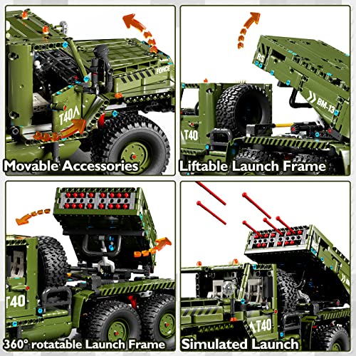JMBricklayer Rocket Artillery Building Set, Adults WW2 Military Tank Model Toy Construction Set, Army Vehicle Collectible Home Display, Gifts for Boys Teens Adults 61507 - Image 4