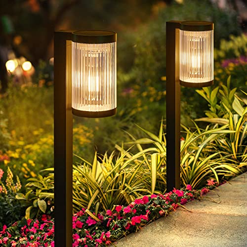 ELECLINK Solar Pathway Lights Outdoor, 2 Pack Upgraded Outdoor Solar Lights for Outside Super Bright Up to 12Hrs, IP65 Waterproof Solar Garden Lights for Sidewalk Driveway Decor Landscape Ligthting - Image 1