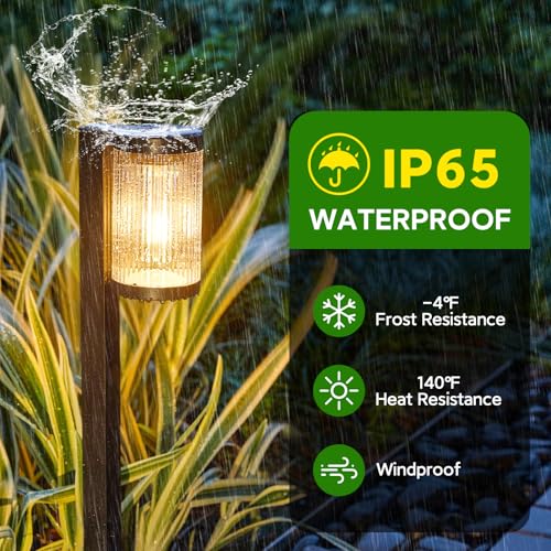 ELECLINK Solar Pathway Lights Outdoor, 2 Pack Upgraded Outdoor Solar Lights for Outside Super Bright Up to 12Hrs, IP65 Waterproof Solar Garden Lights for Sidewalk Driveway Decor Landscape Ligthting - Image 4