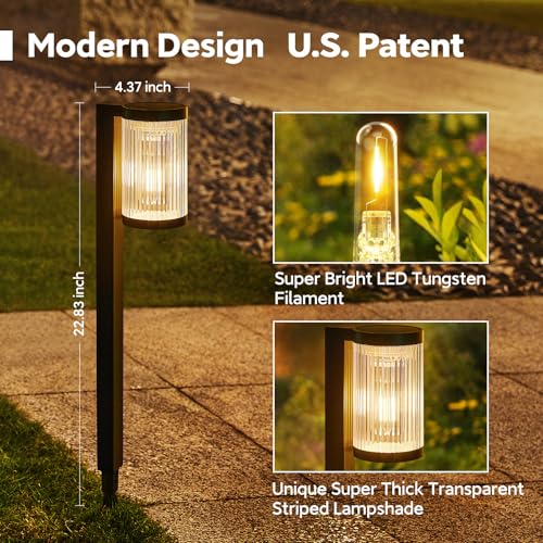 ELECLINK Solar Pathway Lights Outdoor, 2 Pack Upgraded Outdoor Solar Lights for Outside Super Bright Up to 12Hrs, IP65 Waterproof Solar Garden Lights for Sidewalk Driveway Decor Landscape Ligthting - Image 2