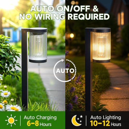 ELECLINK Solar Pathway Lights Outdoor, 2 Pack Upgraded Outdoor Solar Lights for Outside Super Bright Up to 12Hrs, IP65 Waterproof Solar Garden Lights for Sidewalk Driveway Decor Landscape Ligthting - Image 3