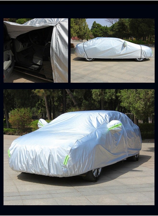 BUPY Silver Weatherproof Car Cover Fits Sedans with Length Between 4.15M and 4.9M  - Image 2