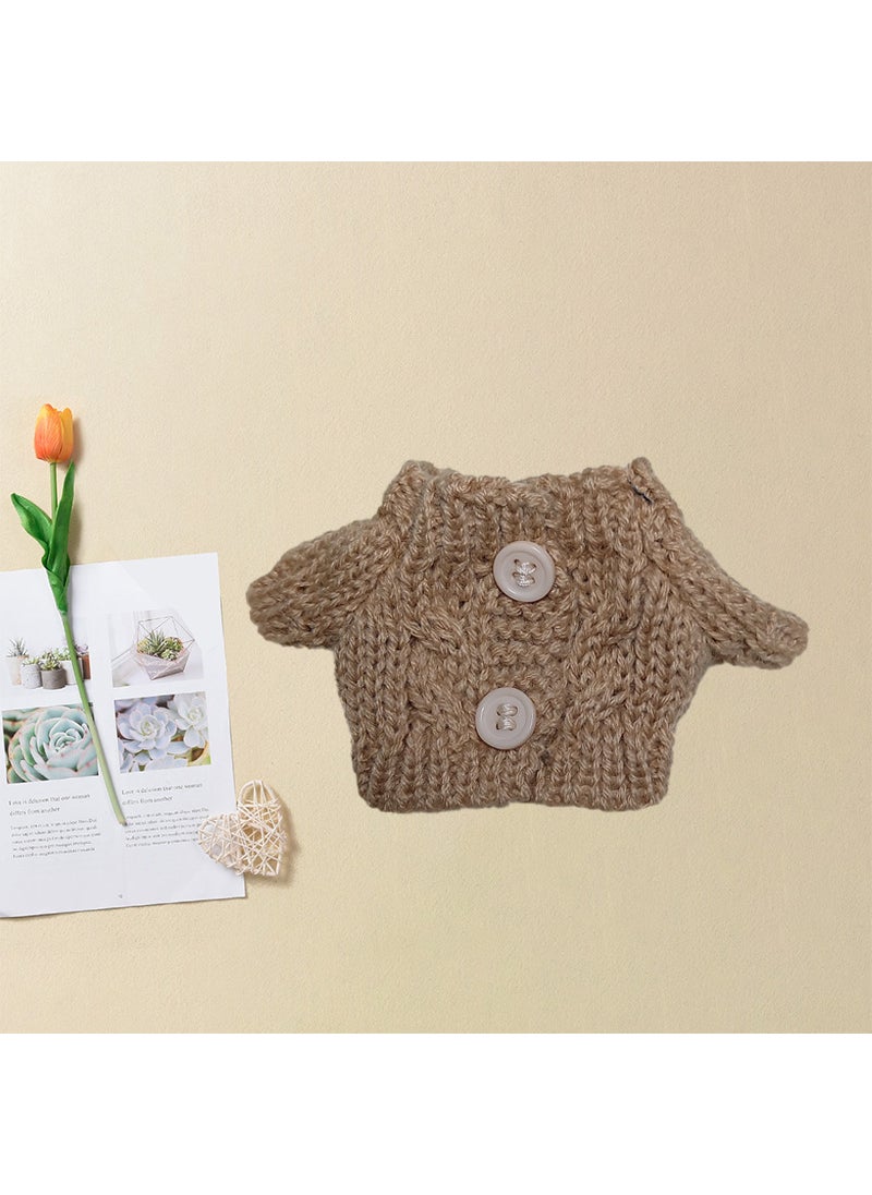 Generic - 17cm Labubu Doll Knitted Sweater Pendant Khaki - Image 1
