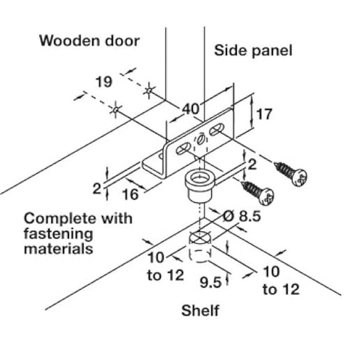Hafele Black Simplex Concealed Hinges, pair - Image 2