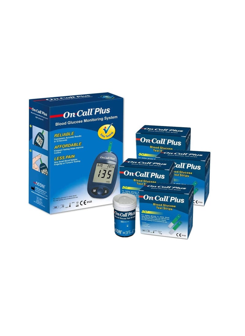 On call plus Pack of 4 strips Blood Glucose Monitor  - Image 2