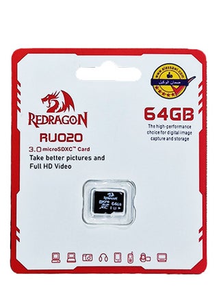 بطاقة ذاكرة micro SDXC 3.0، RU020، خيار عالي الأداء لالتقاط الصور الرقمية وتخزينها، سعة 64 جيجابايت لتوسيع الذاكرة المدمجة في جهازك المحمول، نقل سريع وتخزين مريح، مقطوع بشكل جيد ليتناسب تمامًا مع فتحات الأجهزة المتعددة للحصول على أداء دقيق - pzsku/Z10CB5FABBFBBE32AFB13Z/45/1744300354/e5b2b1bf-a518-4eaa-93a6-f627fdb4b916
