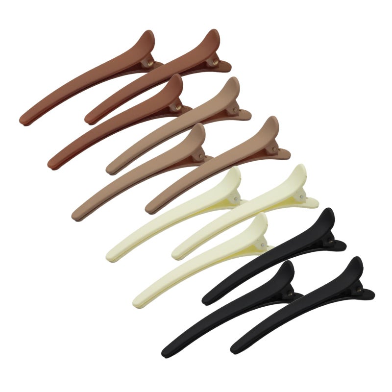 Zoolinn Matte Duckbill Styling Hair Clips â€“ 3.07 Inch No-Crease Sectioning Barrettes for Women & Girls, Hair Accessories in 4 Colors(12â€“Pack) - Image 1