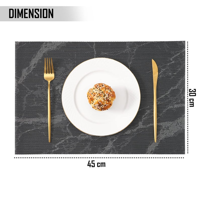 pepplo Placemats for Dining Table Woven Vinyl Placemats Table Mats Washable &Wipe Clean, Non-Slip &Heat-Resistant(Set of 6) - Image 2