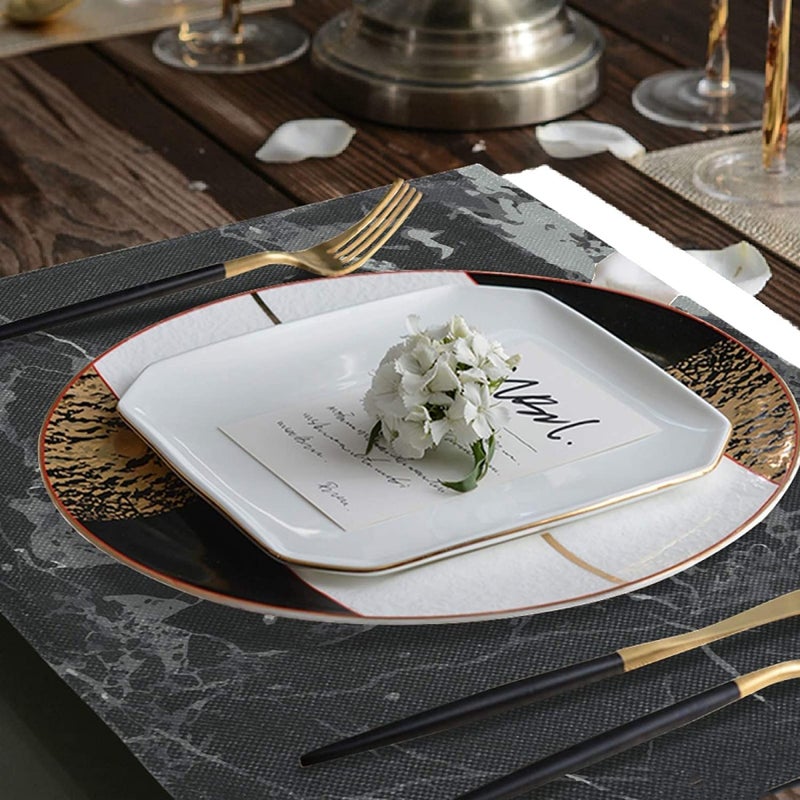 pepplo Placemats for Dining Table Woven Vinyl Placemats Table Mats Washable &Wipe Clean, Non-Slip &Heat-Resistant(Set of 6) - Image 4