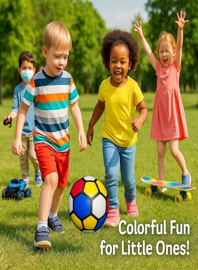 BANNI Lightweight Foam PVC Beach Football for Kids - No Air Needed | Soft Rainbow Play Ball for Pool, Beach & Outdoor Indoor Fun | Multicolor (Small) - Pack of 1 - Image 2