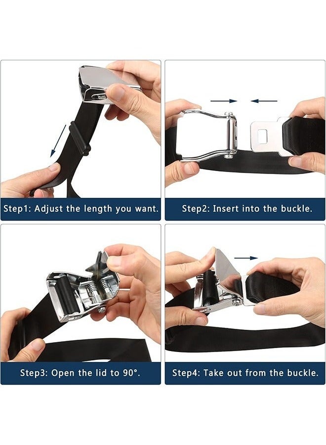 شو وو حزام مقعد الطائرة قابل للتعديل 7-35 حزام مقعد عالمي للطائرات مع حقيبة حمل متوافقة مع معظم الطائرات مناسبة للأشخاص الذين يعانون من السمنة والنساء الحوامل - Image 5