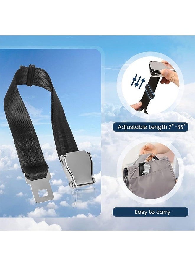 شو وو حزام مقعد الطائرة قابل للتعديل 7-35 حزام مقعد عالمي للطائرات مع حقيبة حمل متوافقة مع معظم الطائرات مناسبة للأشخاص الذين يعانون من السمنة والنساء الحوامل - Image 2