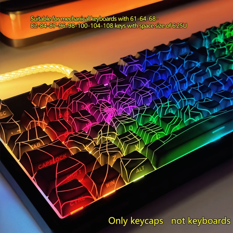PBT Full 5 Sided Dye Sublimation Keycaps For Mechanical Keyboards With Translucent Side Characters 61 131 Keys Set - Image 1