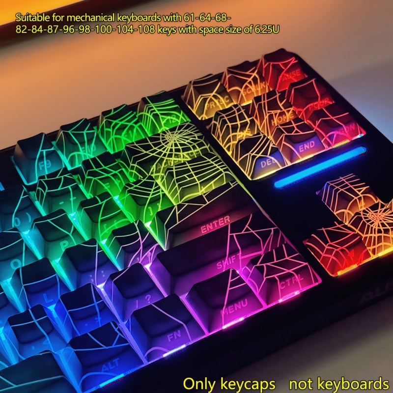 PBT Full 5 Sided Dye Sublimation Keycaps For Mechanical Keyboards With Translucent Side Characters 61 131 Keys Set - Image 5