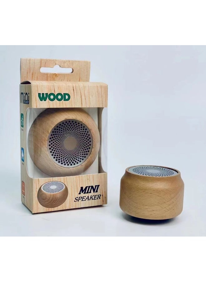 مكبر صوت بلوتوث خشبي CY، مكبر صوت محمول مع مضخم صوت منخفض، مكبر صوت لاسلكي صغير وذو تصميم كلاسيكي خشبي