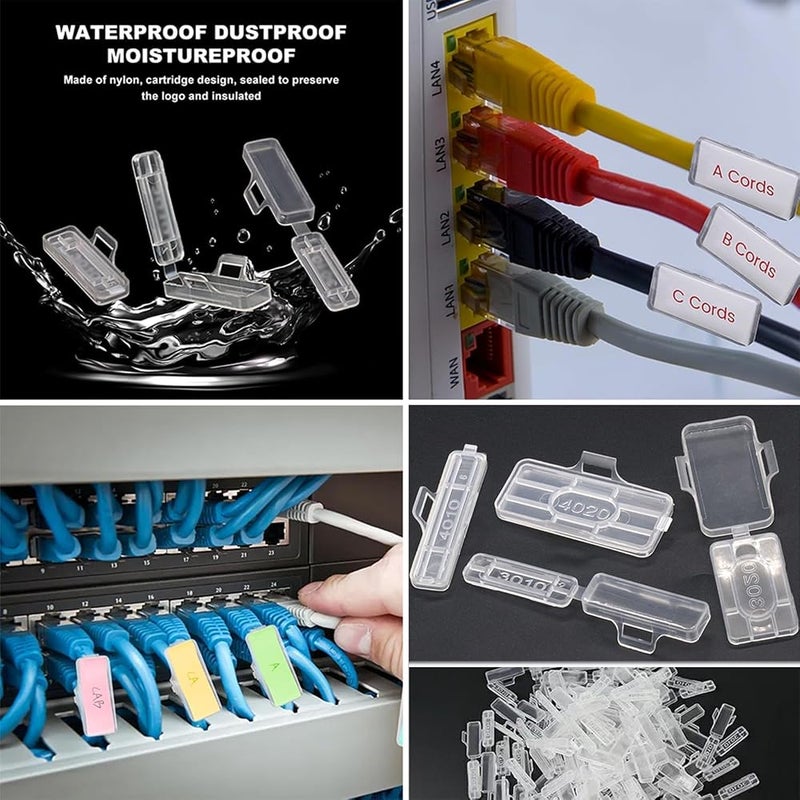 X spring Cable Labels, 100 PCS Clear Wire Markers, 100 White Durable Cable Ties, Easy Write Tags, Quick Identification, Versatile Organization for Home, Office. - Image 4