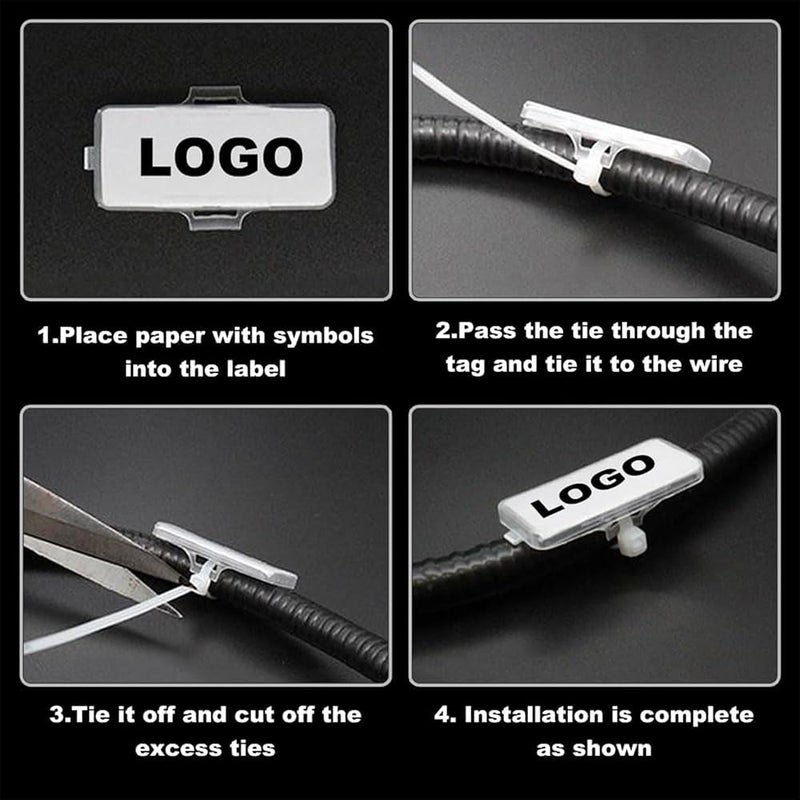 X spring Cable Labels, 100 PCS Clear Wire Markers, 100 White Durable Cable Ties, Easy Write Tags, Quick Identification, Versatile Organization for Home, Office. - Image 3