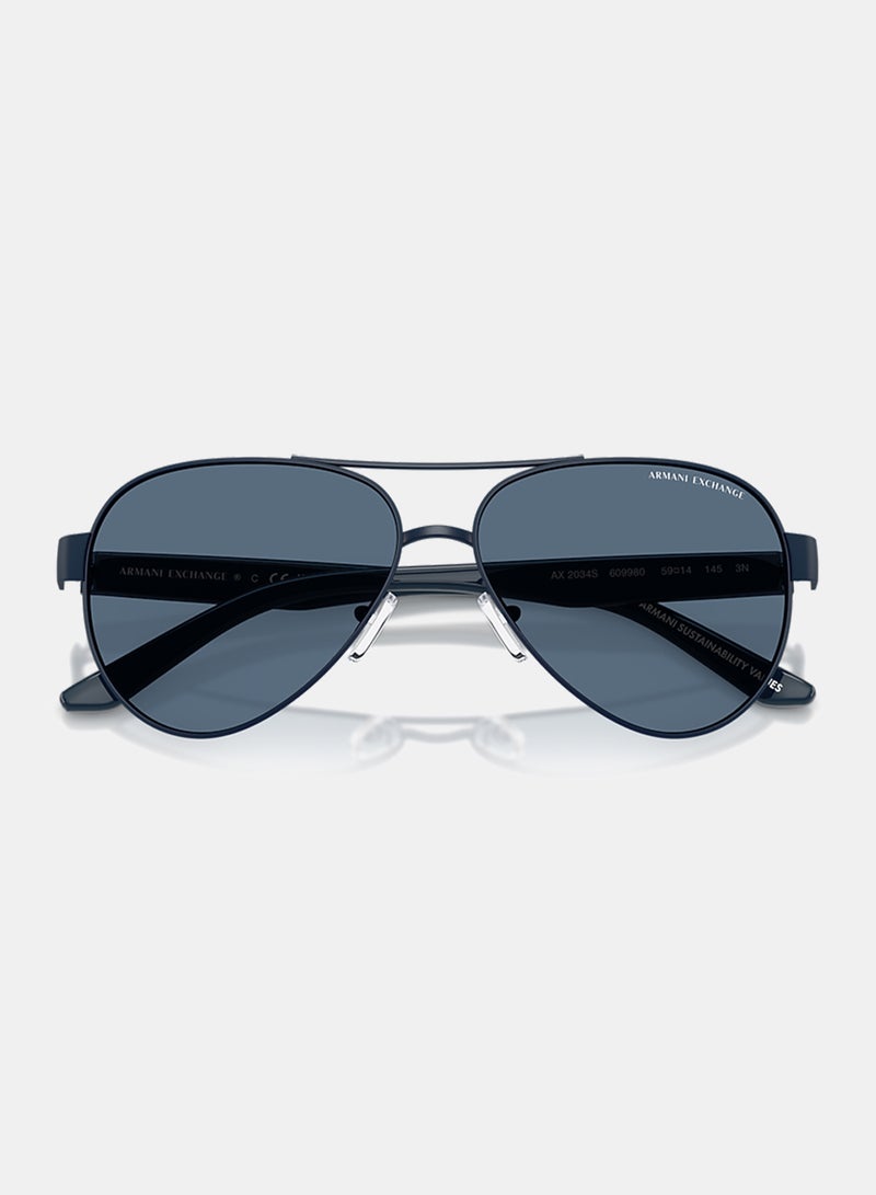 Armani Exchange Men Full Rim Pilot Sunglasses 0AX2034S 59 - Image 5