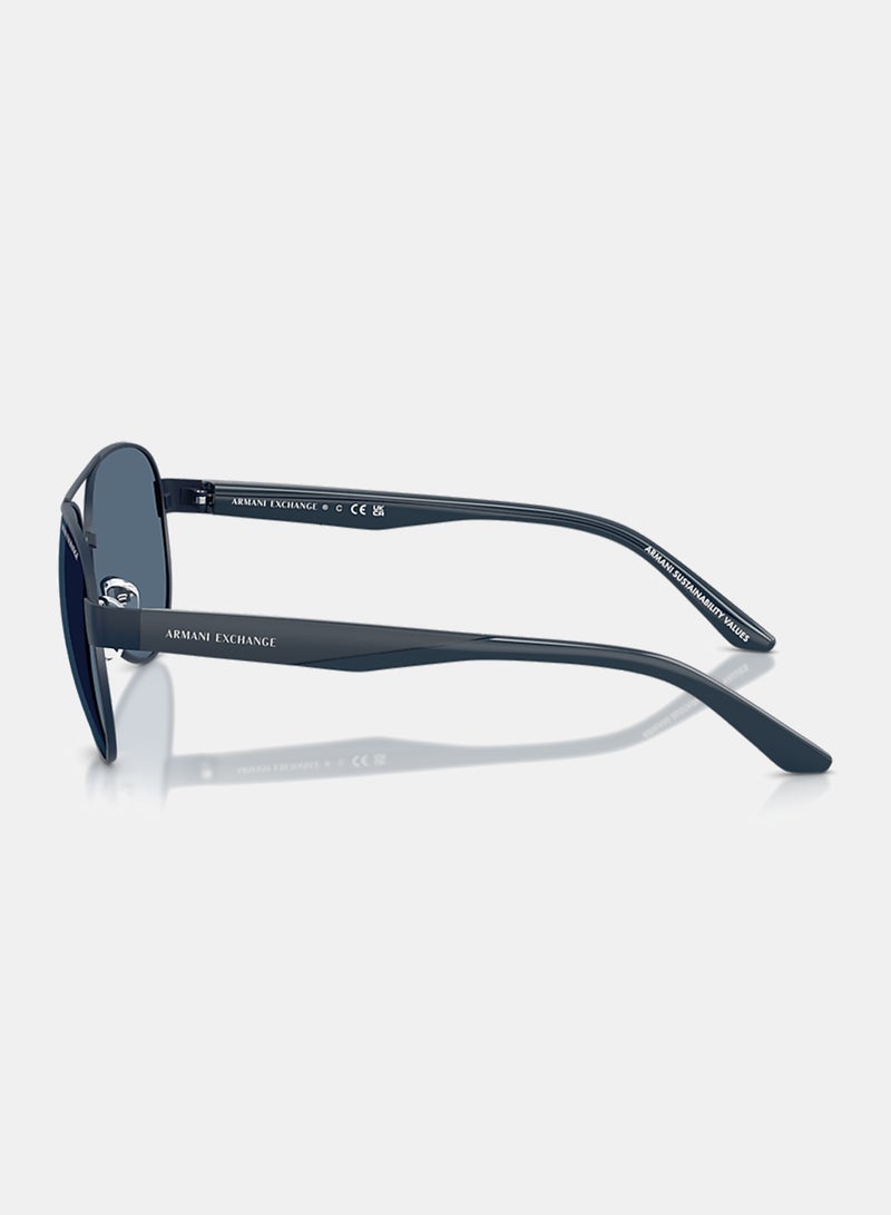 Armani Exchange Men Full Rim Pilot Sunglasses 0AX2034S 59 - Image 3