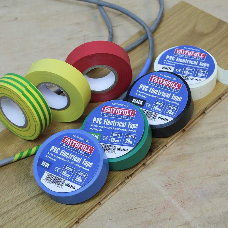 Faithfull FAITAPEPVCBK Black PVC Electrical Tape 19 mm x 20 m - Image 5