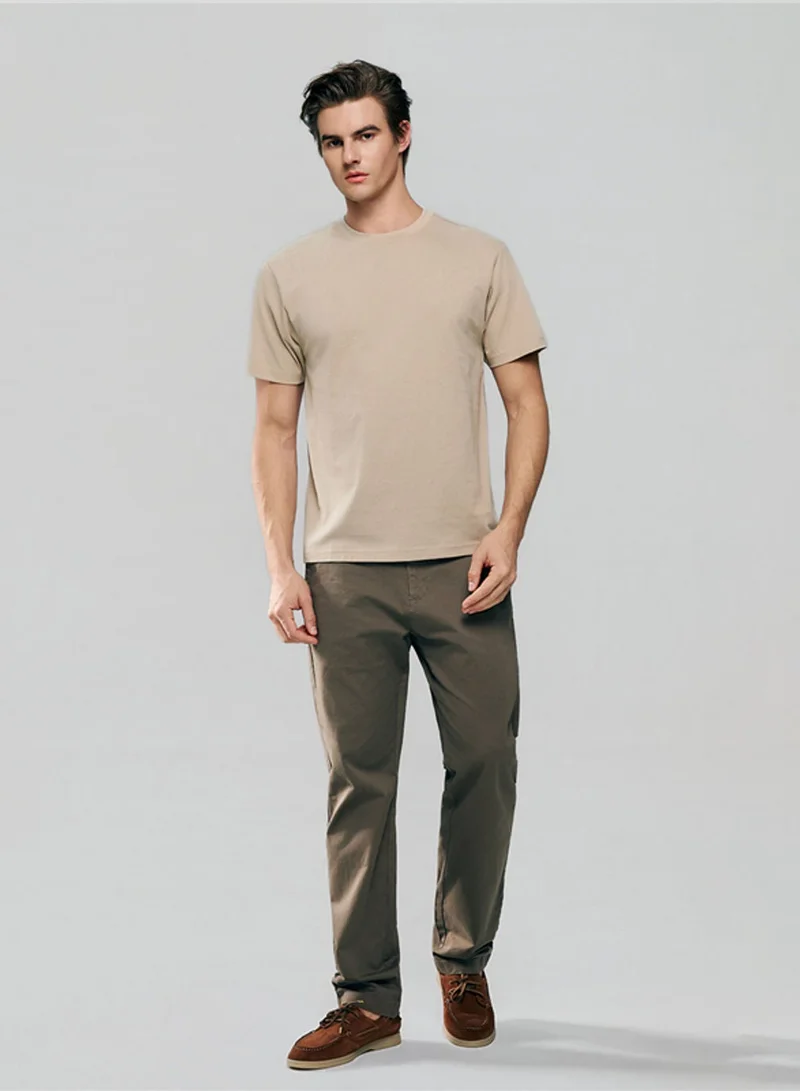 GIORDANO Men’s Slim Fit Cotton Crew Neck Tee