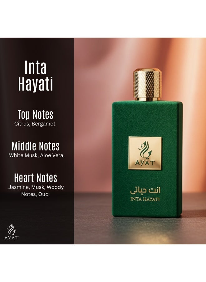 AYAT PERFUMES INTA HAYATI Eau de Parfum 100ml – Oud, Sandalwood & Musk – Long Lasting Unisex Arabian Perfume - Image 4