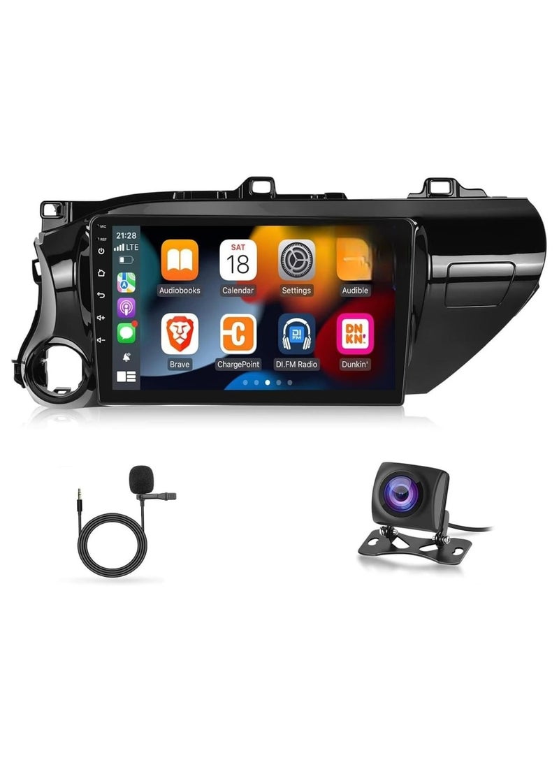 SHEZA STAR Android Car Stereo for Toyota Hilux 2015-2020 4GB RAM 64GB ROM Support Carplay, Mirror Link Wi-Fi BT, Radio GPS Navigation, 10 Inch IPS Touch Screen with AHD Camera Included - Image 1