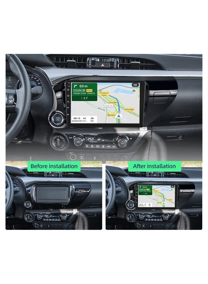 SHEZA STAR Android Car Stereo for Toyota Hilux 2015-2020 4GB RAM 64GB ROM Support Carplay, Mirror Link Wi-Fi BT, Radio GPS Navigation, 10 Inch IPS Touch Screen with AHD Camera Included - Image 2