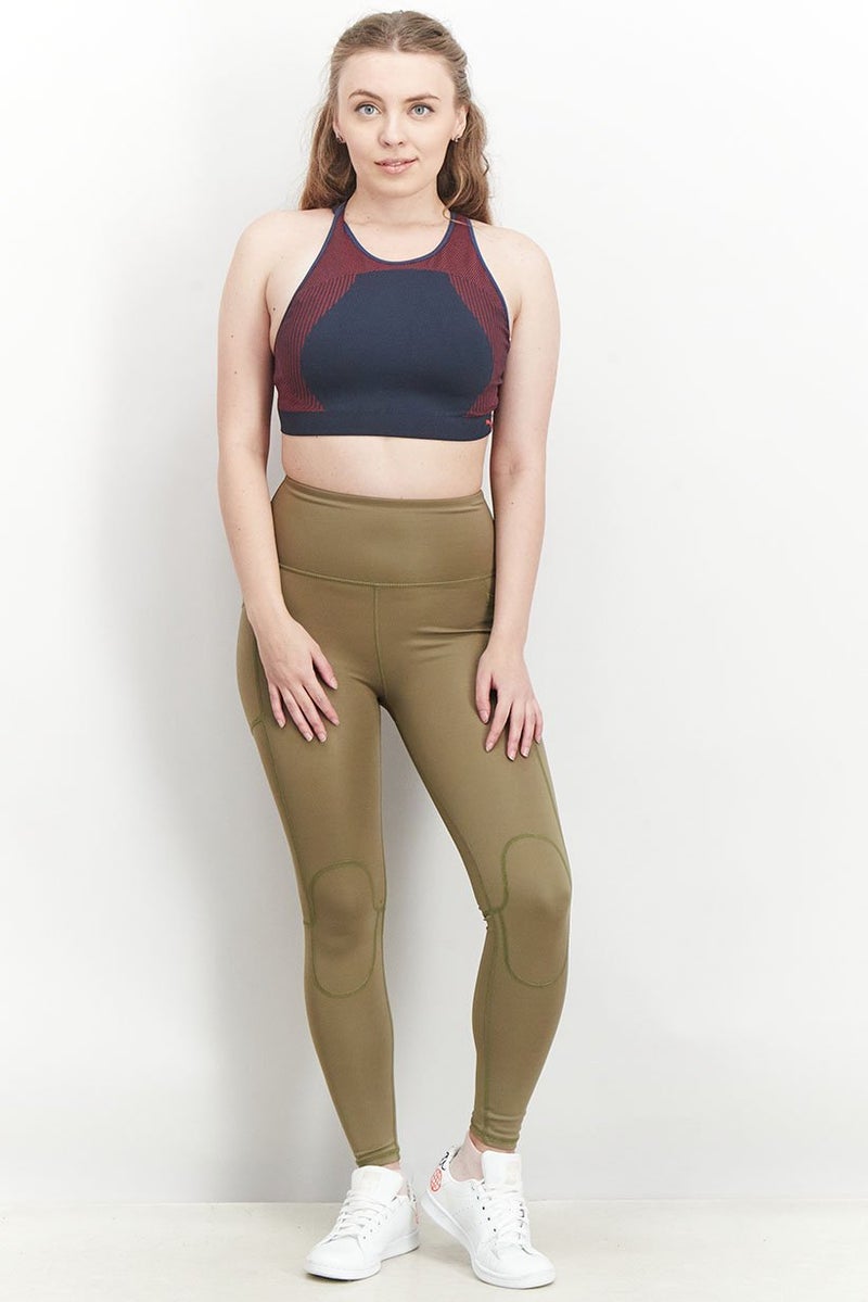 PUMA حمالة صدر رياضية للنساء بدون حشوة بتأثير منخفض، Navy و Maroon - Image 3