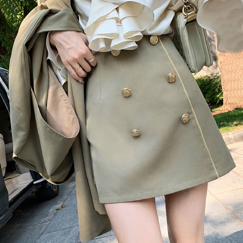 Plus Size Vintage Womens Spring Autumn Jacket Trendy Student Casual Long Windbreaker British Style Elegant Fashion Coat Sets 933  - Image 3
