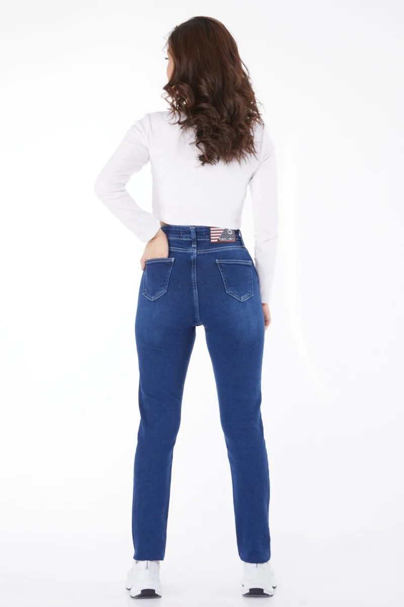 Tofisa Plain Mid Women's Blue Skinny Leg Jeans - 24915