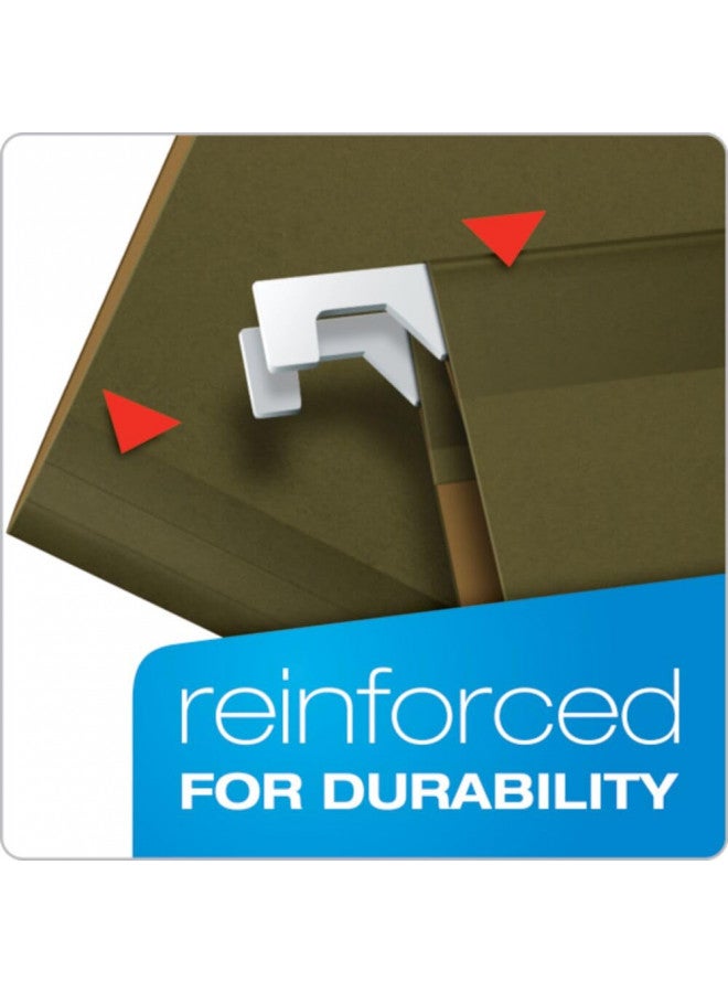 Pendaflex Ready-Tab Extra Capacity Reinforced Hanging File Folders, Legal Size, Standard Green, 6 Tab, 20/BX (42703) - Image 3