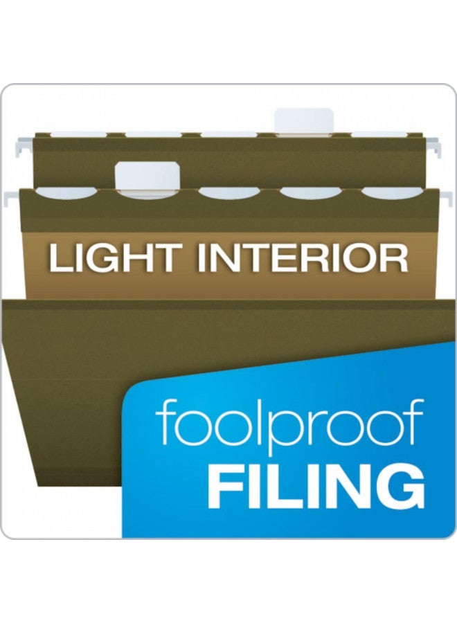 Pendaflex Ready-Tab Extra Capacity Reinforced Hanging File Folders, Legal Size, Standard Green, 6 Tab, 20/BX (42703) - Image 4