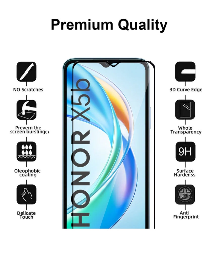 Generic - For Honor X5b Screen Protector – Edge to Edge Tempered Glass Screen Protector, High Transparency, Delicate Touch, Anti-Explosion, Smooth Arc Edges, Easy Installation - Image 1