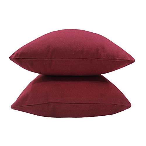 AIRWILL Cotton Plain Maroon Themed Cushion Covers for Cushions & Pillows (Maroon, Pack of 5) - Image 3