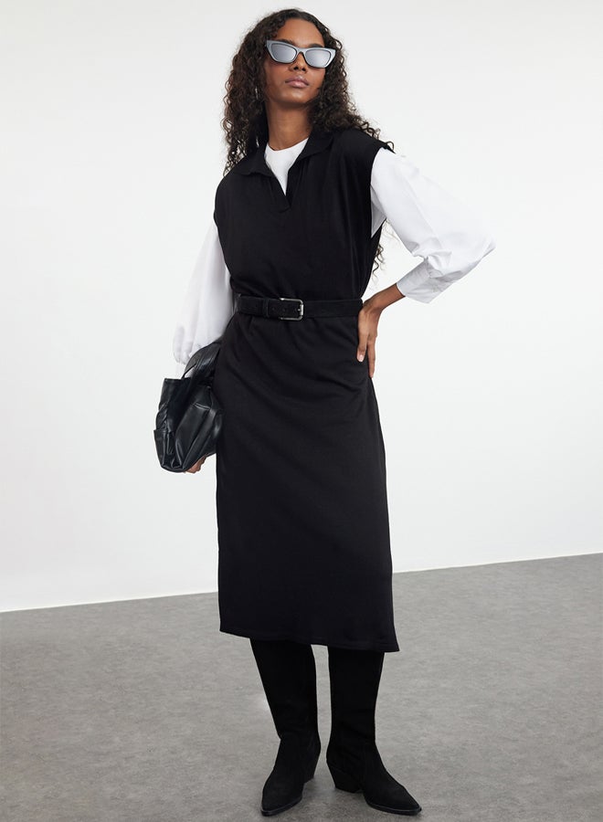 trendyol Black Long Knitwear Sweater Dress - Image 1