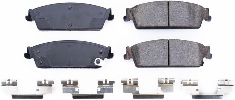 POWERSTOP Rear Brake Pads For Cadillac Escalade 1999-00 |Escalade 2007-14 |Escalade ESV 2007-14 |Escalade EXT 2007-13 - Ceramic Brake Pads With Installation Hardware, 17-1194 - Image 2