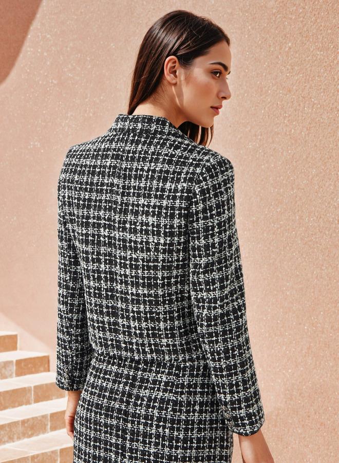 2Xtremz Checked Notch Lapel Tweed Jacket - Image 3