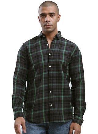 Cotton Tartan Shirt with Turn Down Collar - Black & Green - pzsku/Z10CBE5BAA4EF59D59FAEZ/45/_/1727254310/8aef1827-7f48-4502-82a6-2ec69f650e32