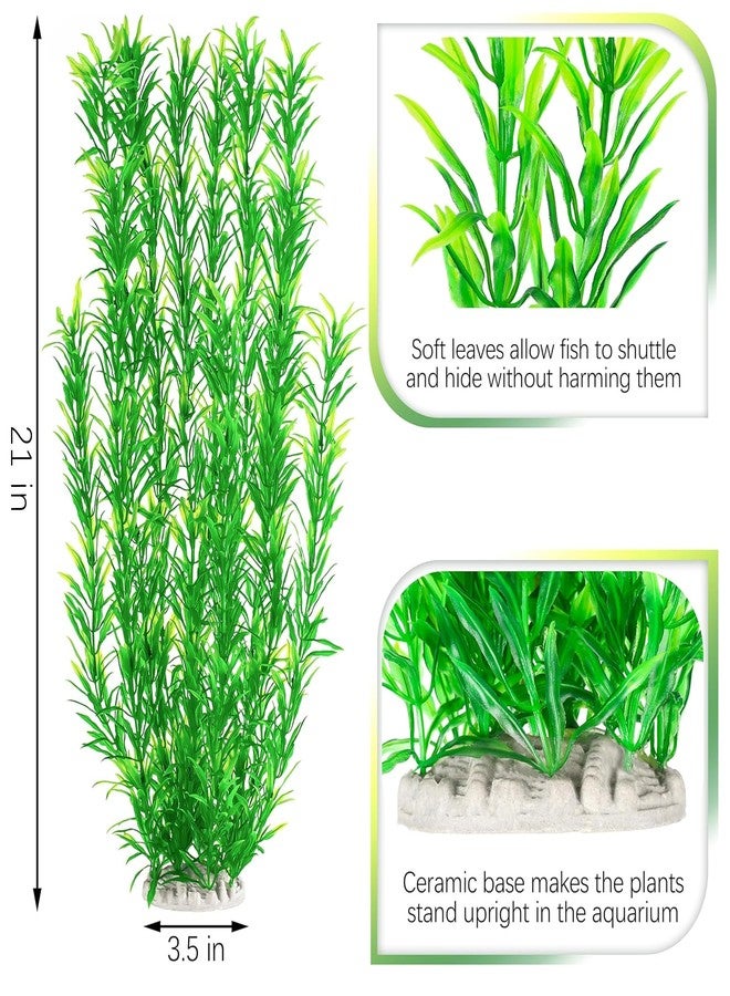 ماي لايف أونيت نباتات أحواض السمك من ماي لايف يونيت، نباتات بلاستيكية بطول 21 بوصة لتزيين أحواض السمك وأحواض السمك (أخضر) - Image 3